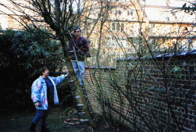 Travaux de jardinage et repas familial dans le nouveau logement � 1200